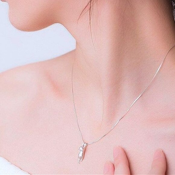 💥 Cute Animal Cat Shaped Pendant Necklace For Women, HA4599 - Picture 5 of 5